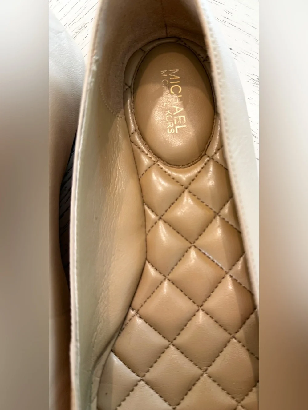 MICHAEL Michael Kors Nancy Nude Leather Pointed Toe Loafer Flats 8.5M